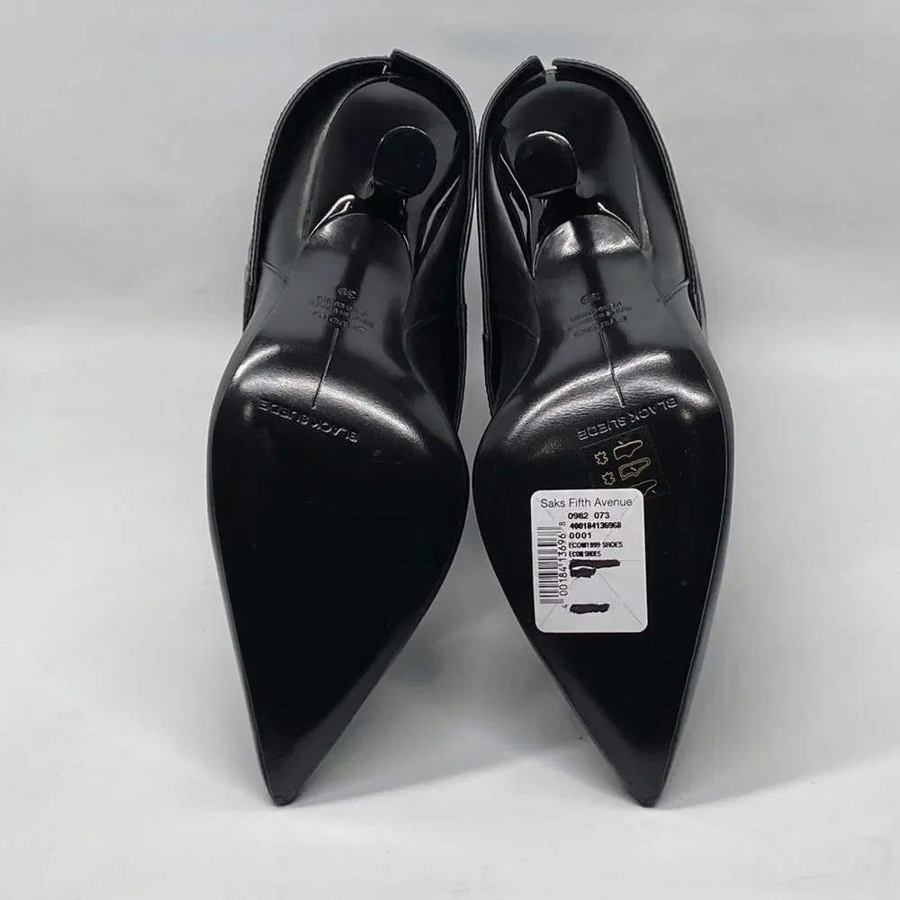 Black Suede Studio Cecille Leather Ankle Boots size 39